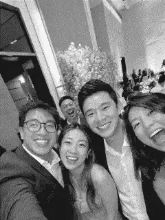 Event guests in monochrome frame four