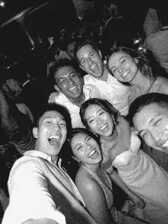 Event guests in monochrome frame six